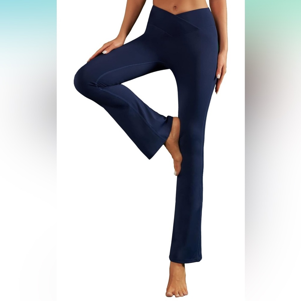 NEW Navy Blue Yoga Pants Flare Leg Pants